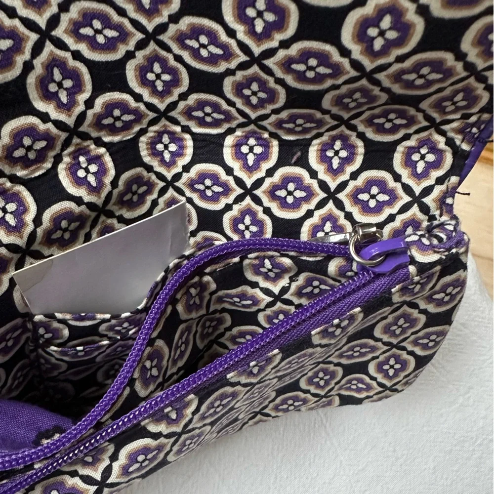 Romantic Floral Vera Bradley Simply Violet Multiple Compartment Wristlet Wallet